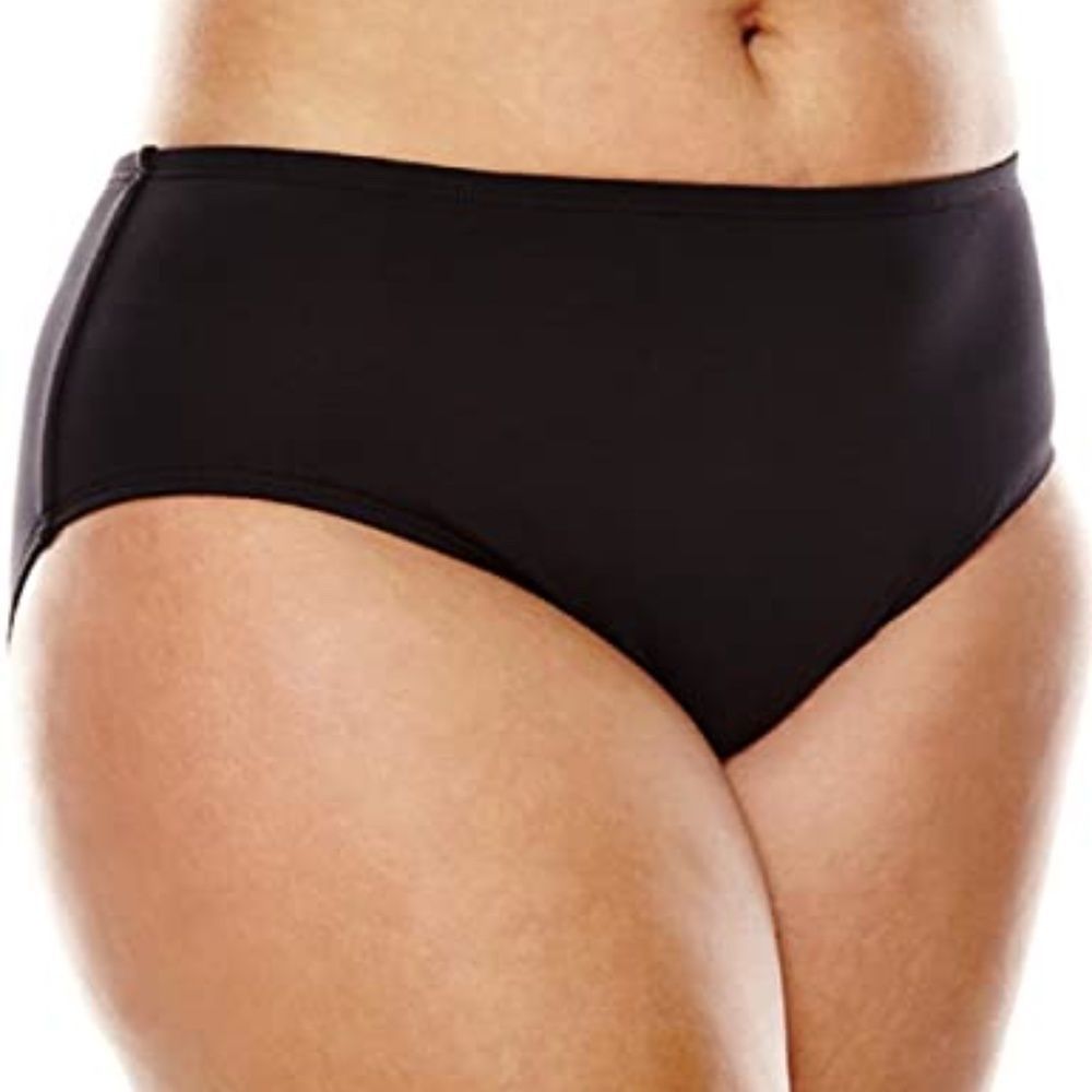 NWT Liz Claiborne Swimwear Black Bikini Bottoms 24